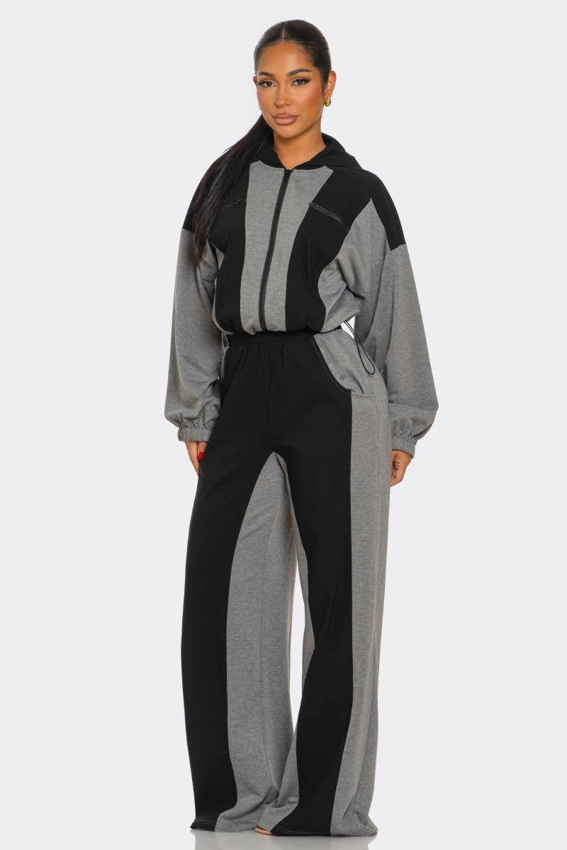 CAPSULLE - Venta al por mayor Conjuntos de top y pantalón (NO para estar en casa) - Mujer - CONJUNTO DE PANTALONES RECTOS A BLOQUES DE COLOR3