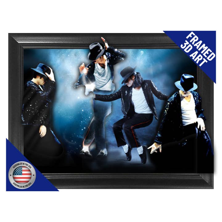 Lentics - Wholesale Art Print - Michael Jackson King of Pop Moonwalk Framed 3D Lenticular