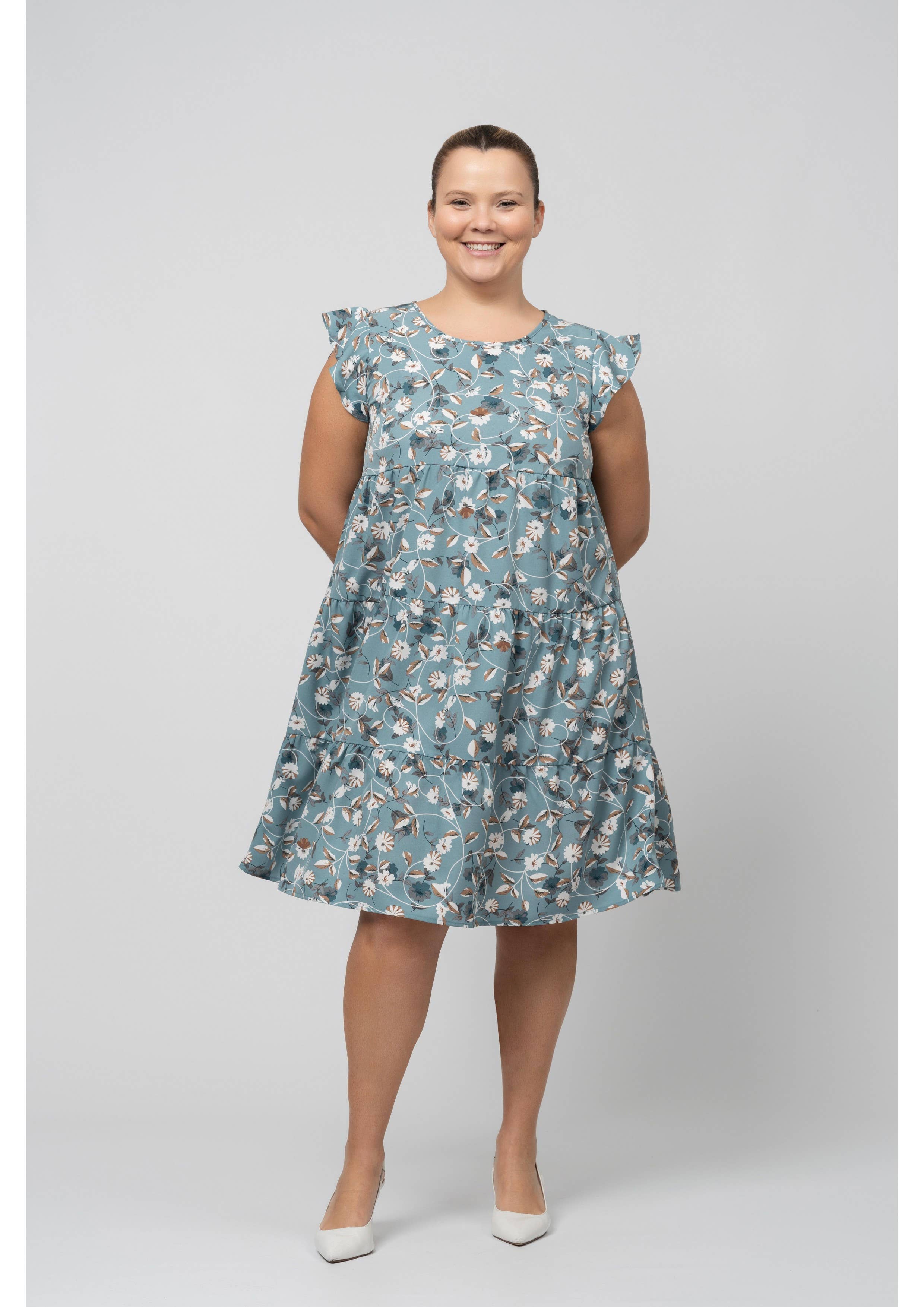 Teresa Cardoso Oliveira - Wholesale Dress - Women's - 246020 - Dress in printed fabric Spring Summer Collection Large Sizes