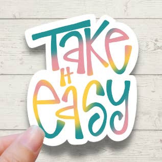 'Take It Easy' Hand-Lettered Motivational Stickers for wholesale by Forest Crafts