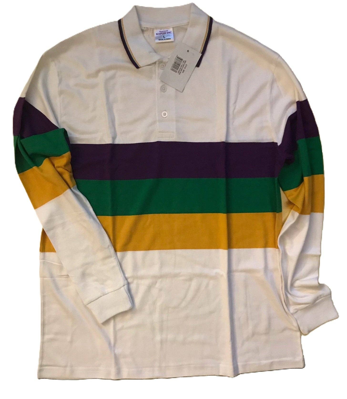 KAPLIN INC dba mardigrasbazaar - Wholesale T-Shirt - Kids - White collar Mardi Gras MG Child Polo # 2880