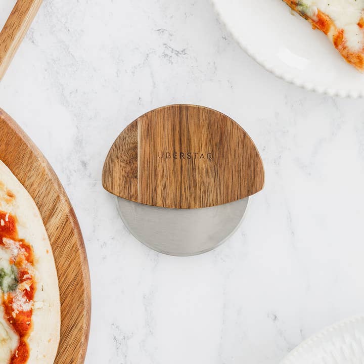 UBERSTAR - Wholesale Pizza Wheel - Acacia Pizza Wheel Cutter - Natural5