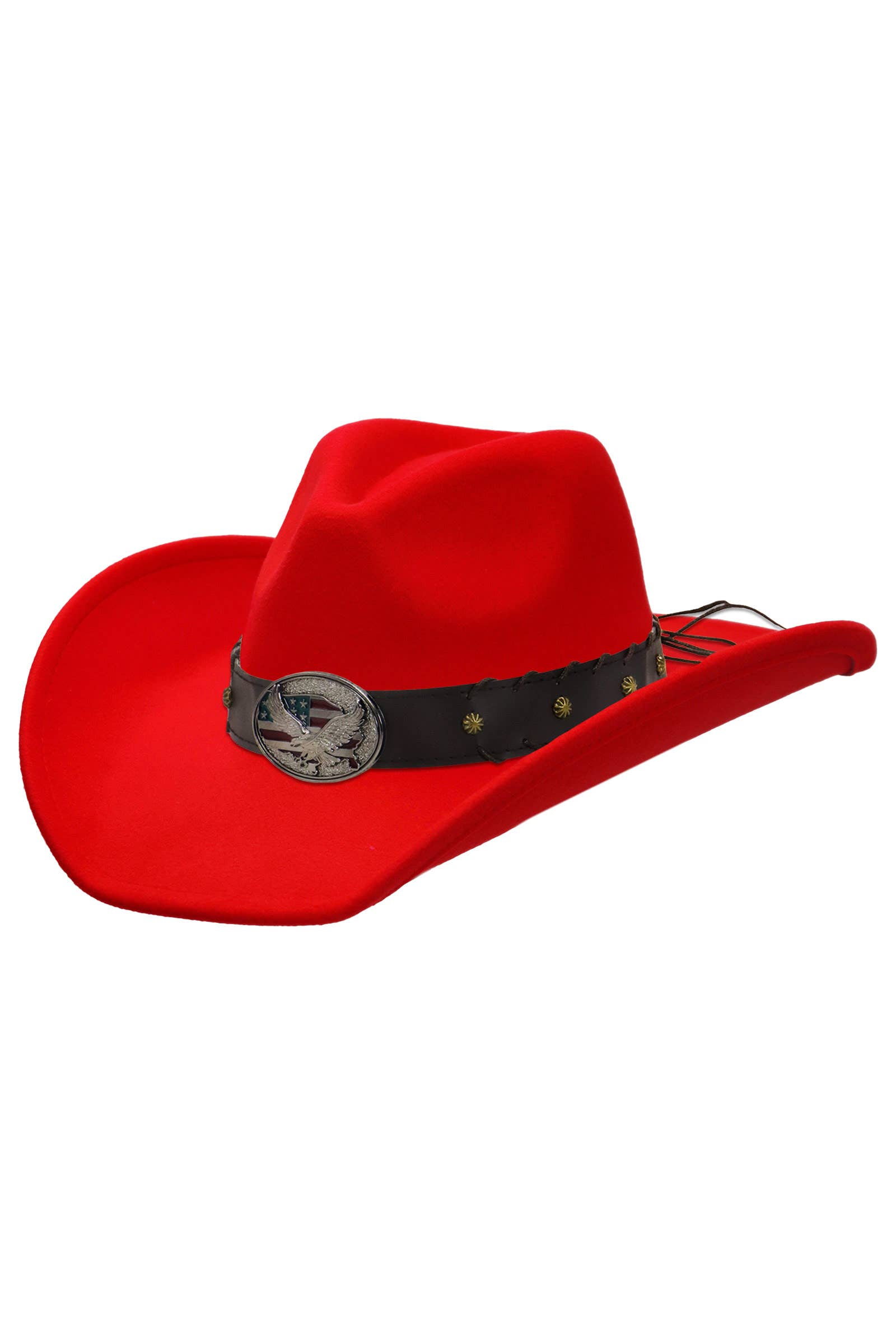Cap Zone – wholesale Cowboy hat – Unisex – American Eagle Studded Belt Felt Cowboy Hat20
