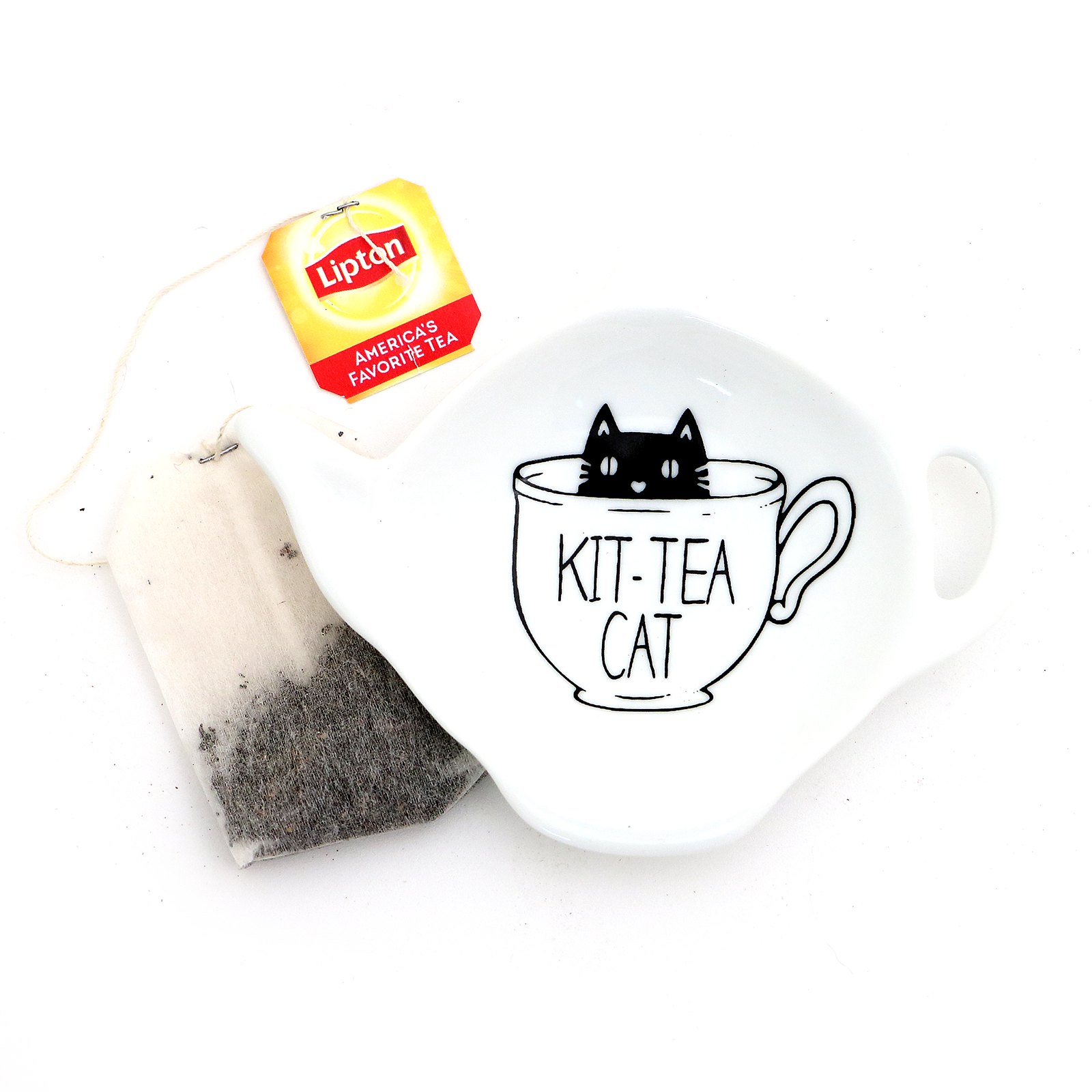 Lenny Mud - Wholesale Tea Strainer/Infuser - Kit Tea Cat teabag holder, teapot shaped tea bag dish1