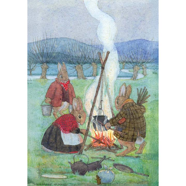Feu de camp gitan - Carte postale de Margaret Tempest pour la vente par Ganymed Press