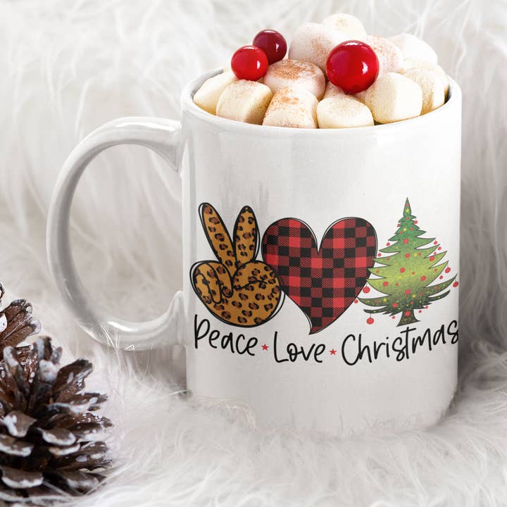 Coffee Mug - Peace Love Christmas for wholesale by Words of Ivy