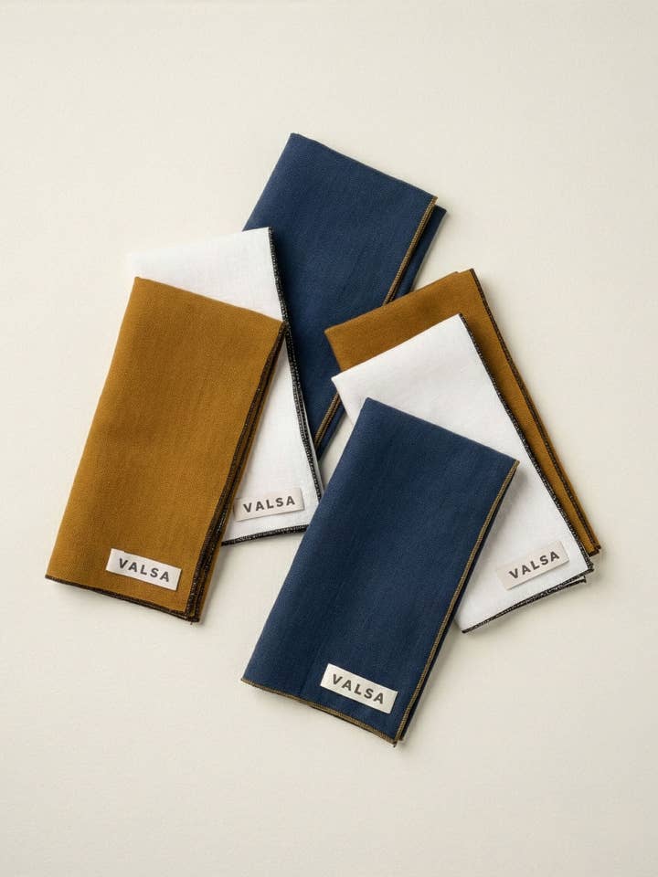 Set di 4 tovaglioli di lino per la vendita all'ingrosso da parte di Valsa Home