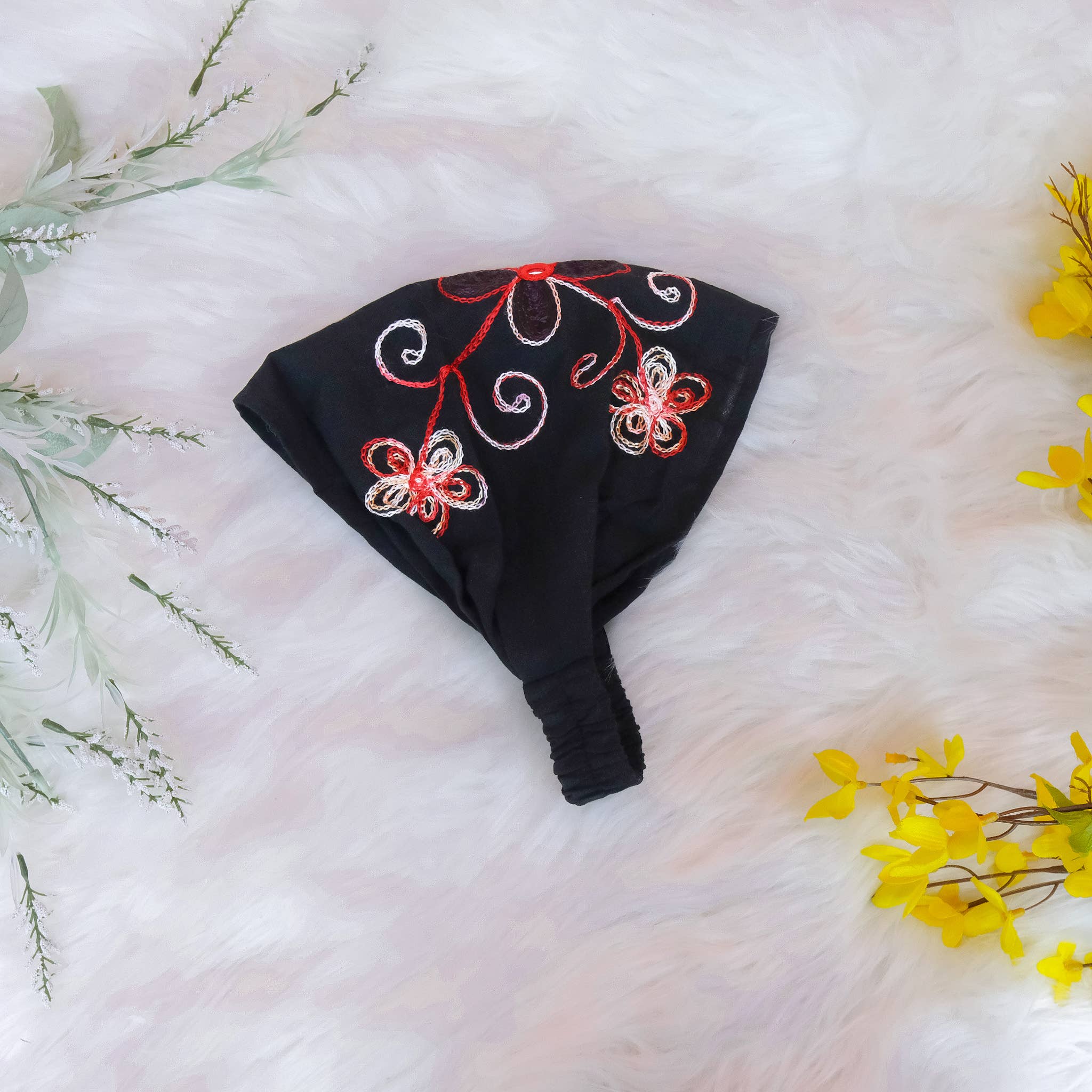 Karma Nepal Crafts - Wholesale Fashion Headband - Women's - Hand Embroidered Cotton Boho Hippie Stretchy  Head Wraps 3