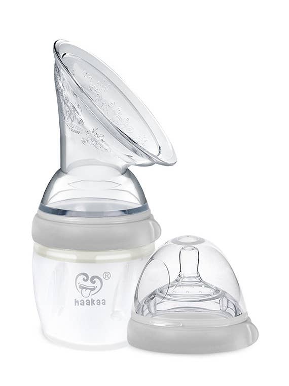 Breast Pump + Baby Bottle Top Set 160ml - Grey for wholesale by Haakaa DACH by agon's world GmbH