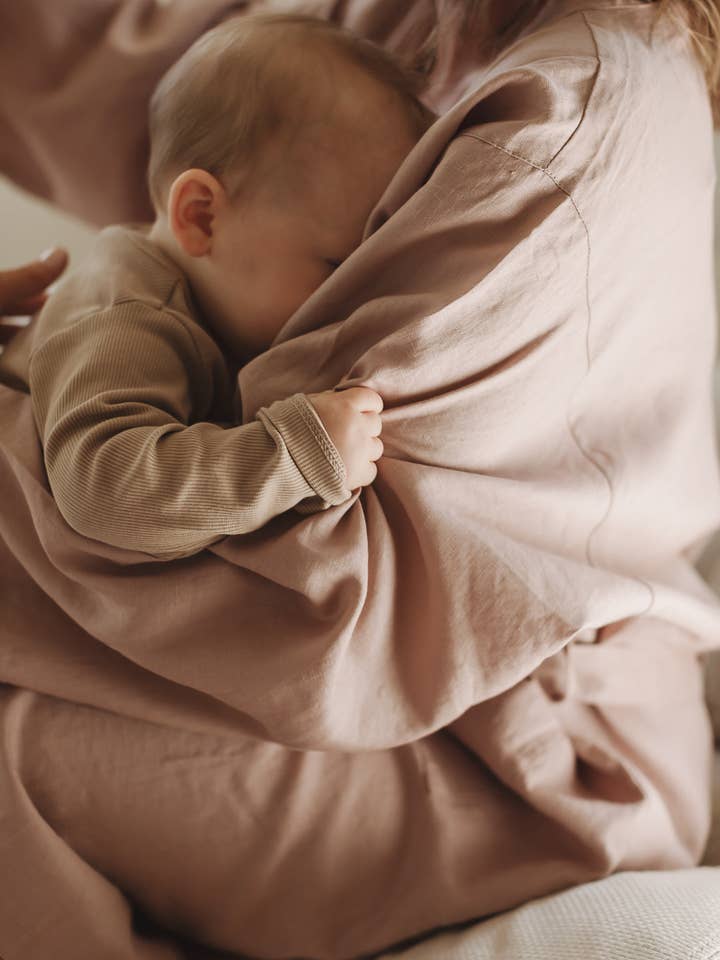 linen label - Wholesale Robe - Women's - Dusty Rose - French Linen Robe Kimono, Pyjamas, Homewear2