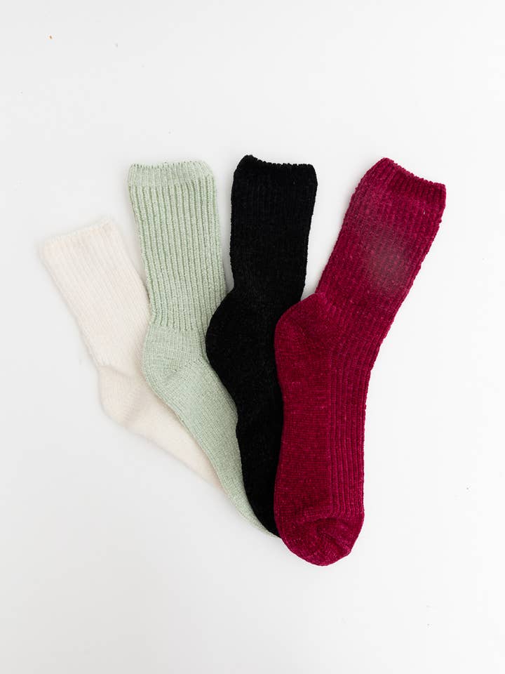 Fall & Winter Cozy Hybrid Ribbed Crew Socks for wholesale by Leto Accessories