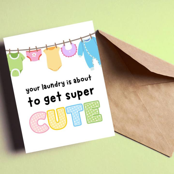 Your Laundry Is About To Get Super Cute Greeting Card for wholesale by Feira Pop