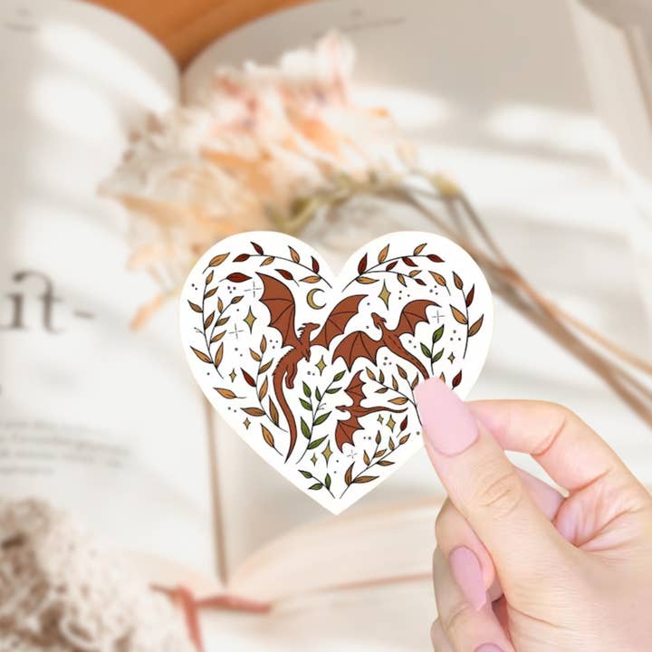 Dragon heart sticker for wholesale by Romantasy Designs