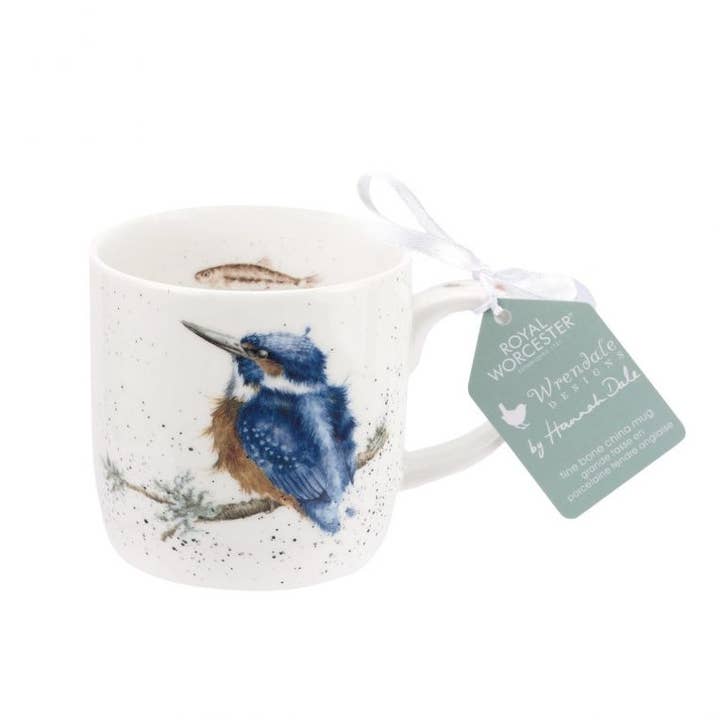 The Lincoln Tea & Coffee Co – wholesale Coffee mug – Royal Worcester Wrendale Designs King of the River Kingfisher Fine Bone China Mug