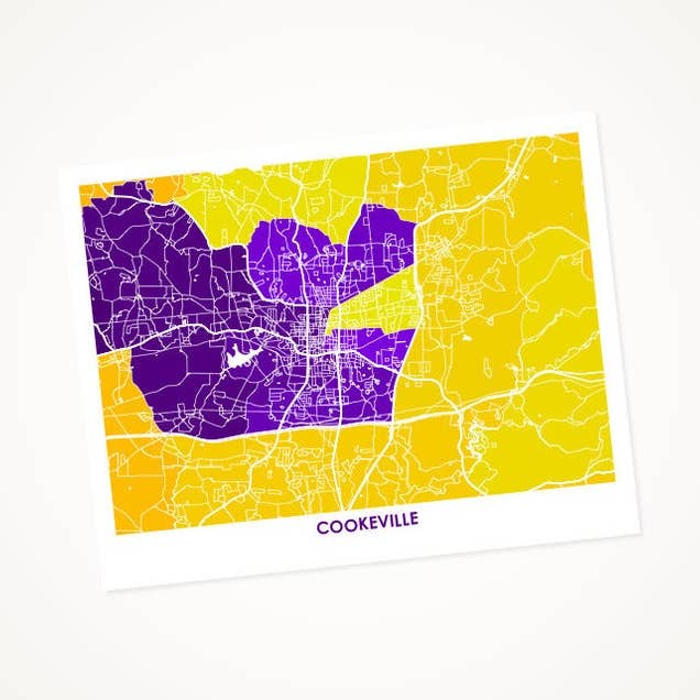 Juanita's Adventures - Wholesale Art Print - Juanitas Cookeville Map Print0