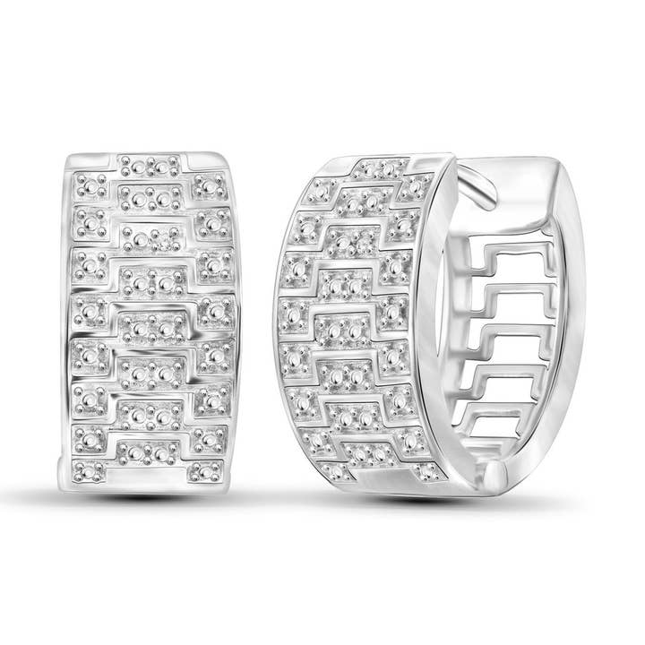 Hvid diamant Accent Hoops i messing for engroshandel hos JewelonFire