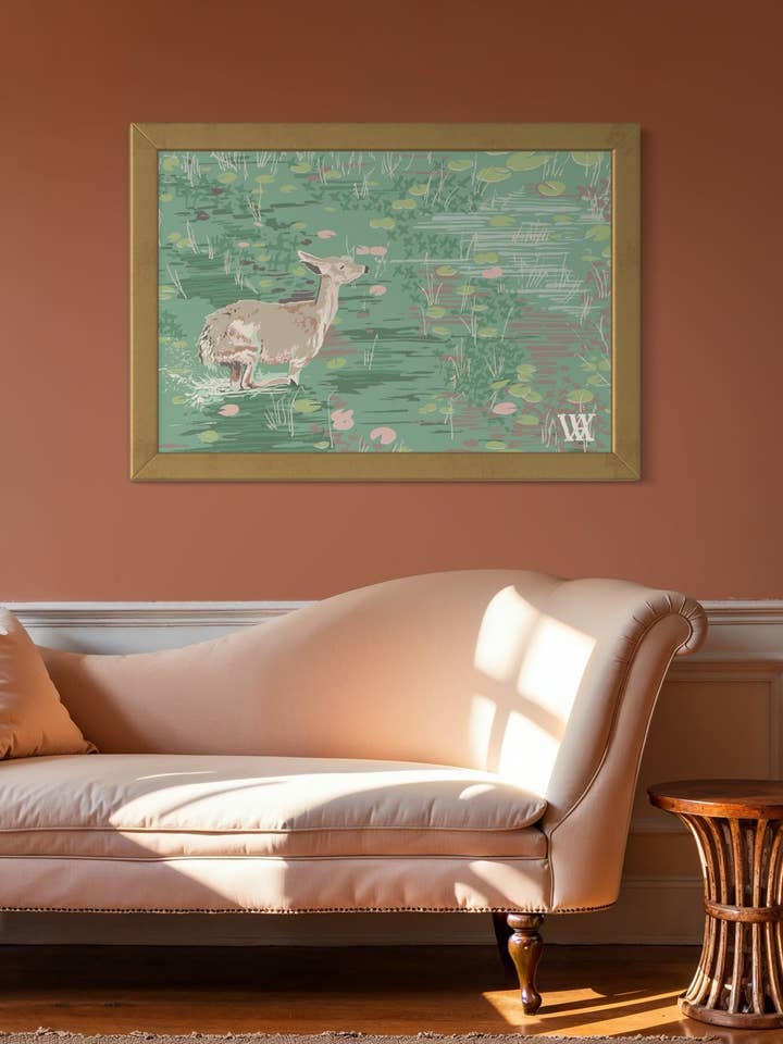 Green/Pink Lily Pad Doe for wholesale by Austin Williams Art