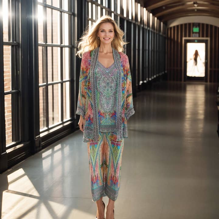 Kaftans that Bling - Wholesale Kimono – Women's - Silk Embellished Kimono Jacket Monet5