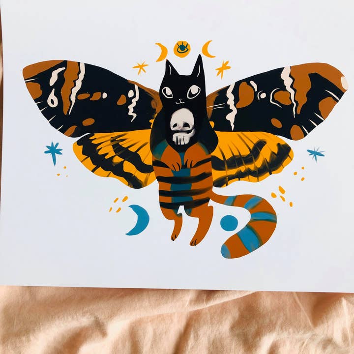 Bunny Dee - Vendita all'ingrosso Stampa artistica - Stampa su carta opaca Hades Moth 8x10 di alta qualità