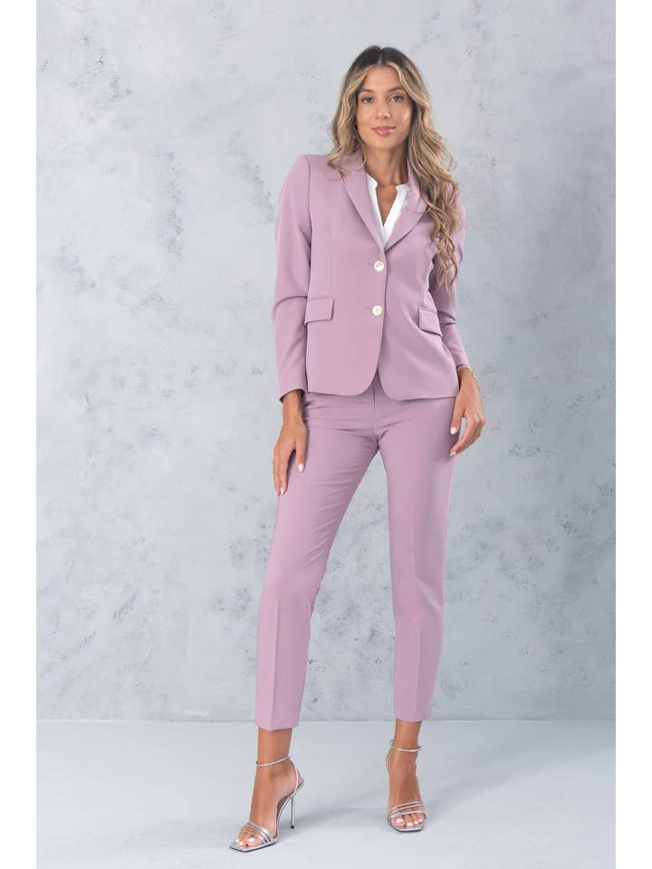 FERRACHE - Wholesale Blazer - Women's - Classic blazer with metallic buttons 10003 5