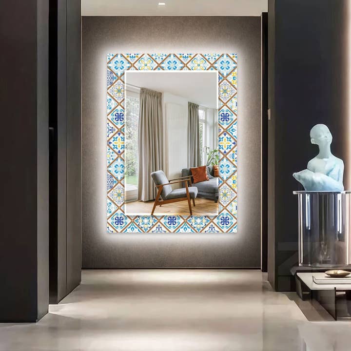 Miroir mural en verre trempé en mosaïque pour la vente par MyPhotostation