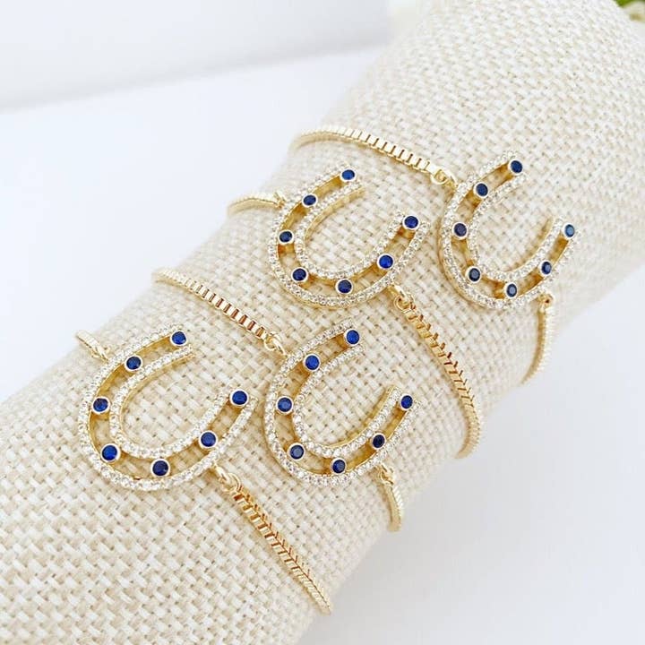 Horseshoe Bracelet, Lucky Charm Bracelet, Zircon Bracelet, Adjustable Bracelet för wholesale av Evileyefavor