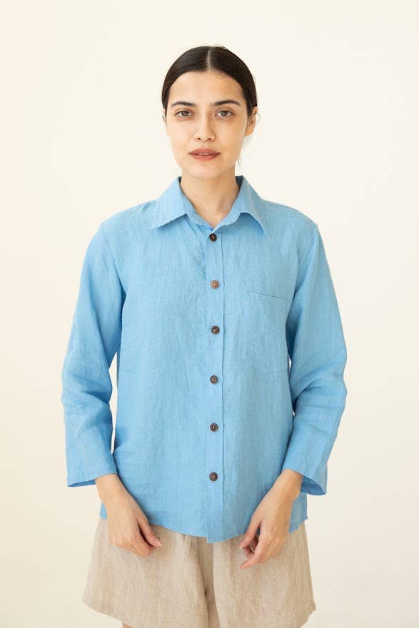 VIKOLINO - Wholesale Button Down Shirt - Women's - Linen Basic  Shirt13