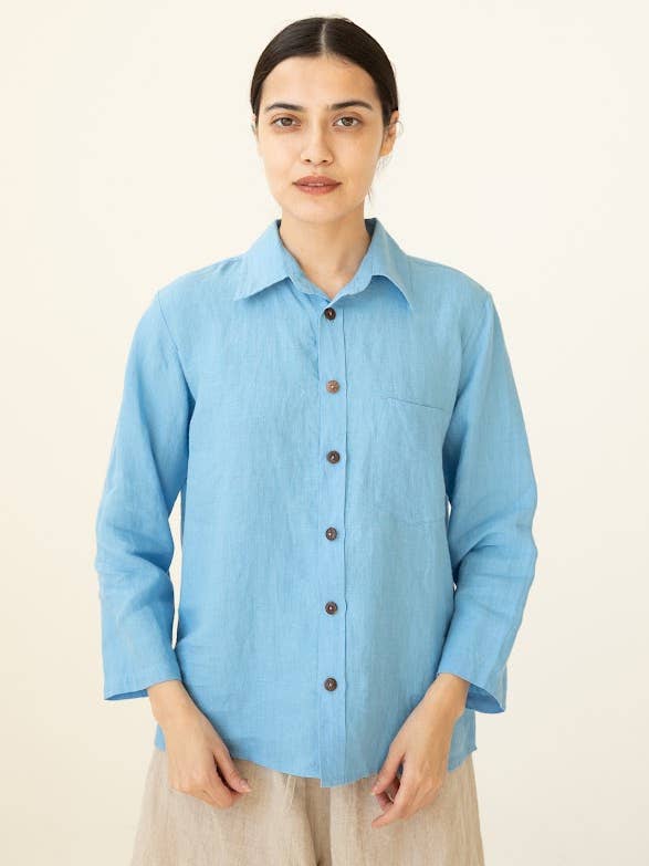 VIKOLINO - Wholesale Button Down Shirt - Women's - Linen Basic Shirt13
