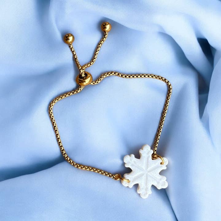 DUESTELLE ITALIA - Vendita all'ingrosso Braccialetto con ciondolo/pendente - WINTER GLOW - Braccialetto Fiocco di neve artigianale1