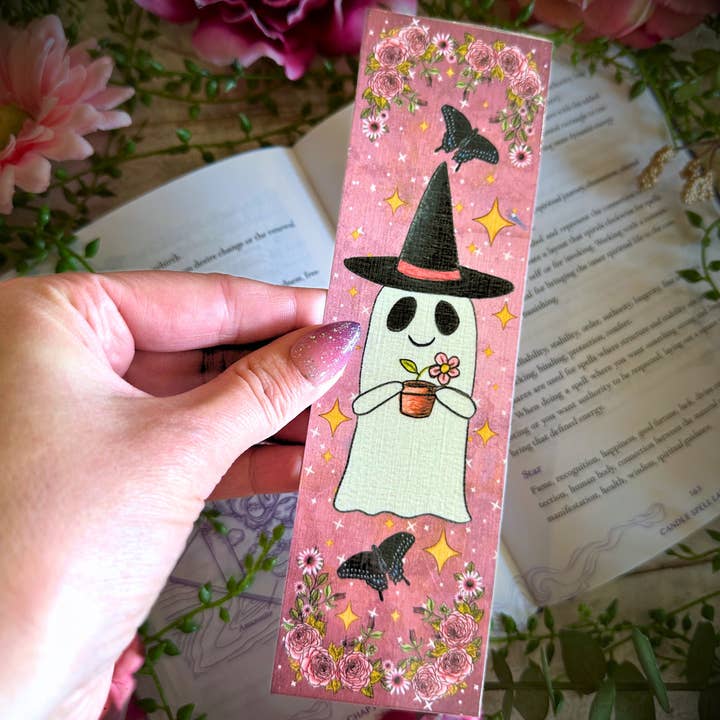 NOMAD Moon Magic - Vente Marque-page - Marque-page Girly Pink Garden Ghost, Halloween Vibes, fait main