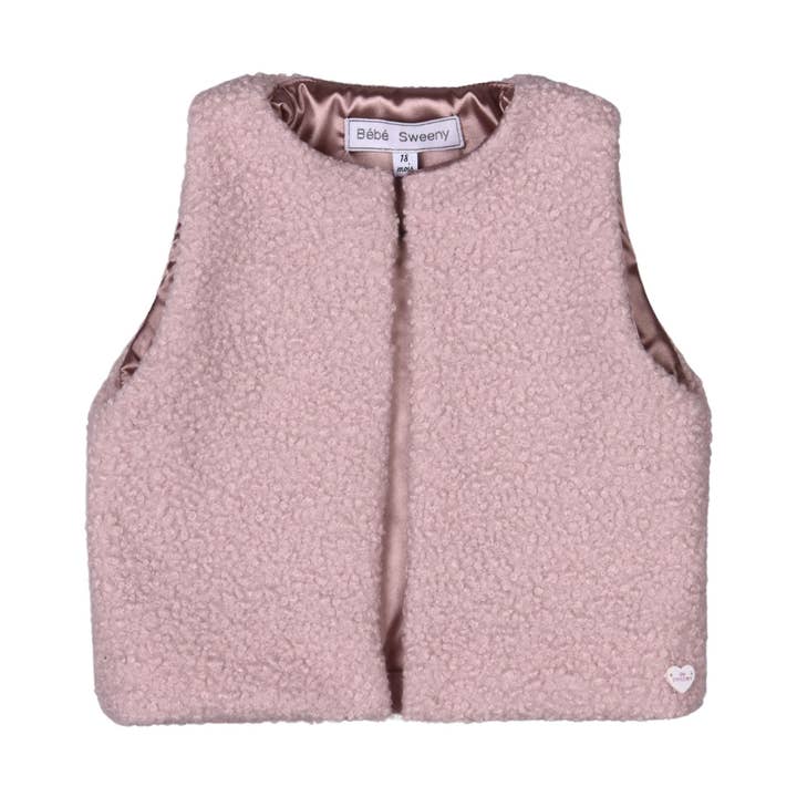 GLADYS | Pige bouclé-vest i støvet rosa for engroshandel hos Bebe Sweeny