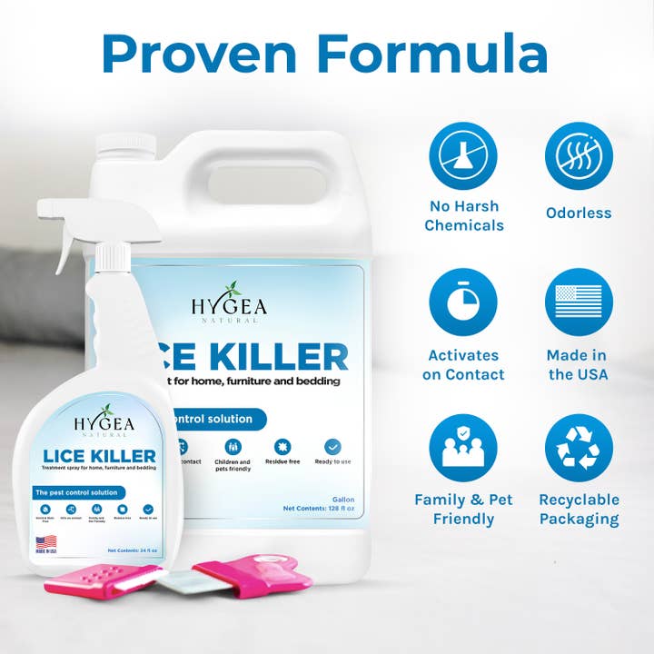 Hygea Natural - Wholesale Insect Repellent - Hygea Natural Lice Spray for Home, Furniture, Bedding1