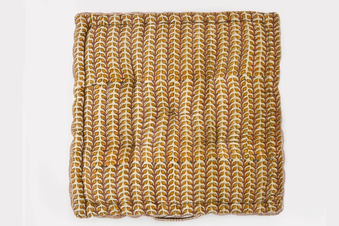 Verve Culture - Wholesale Meditatie benodigdheden - Meditatiekussen met blokprint 45 x 45 x 10 cm vierkant7