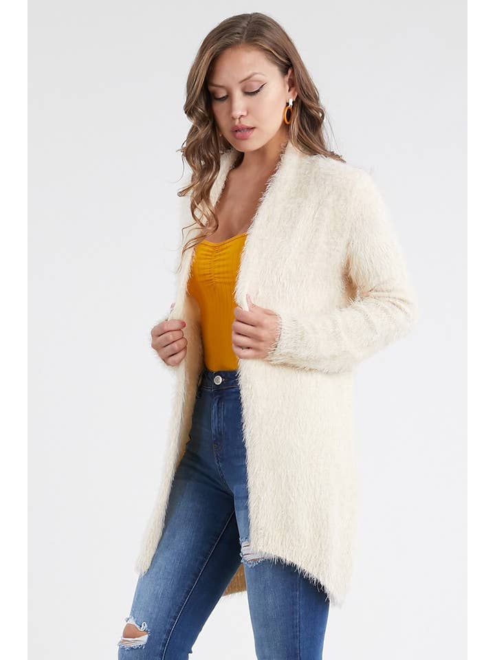 Oceanus Apparel - Wholesale Cardigan – Women’s - CLR-OUG20261 embellished eyelash yarn knit cardi1