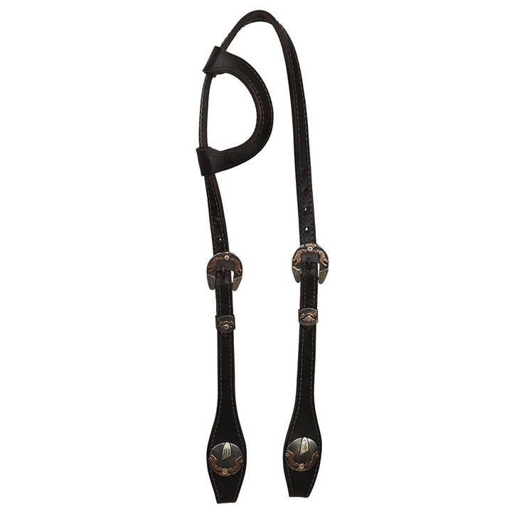 HILASON - Wholesale Horseback Riding Gear - Hilason Horse Genuine Leather One Ear Headstall Bridle GS Concho Black1