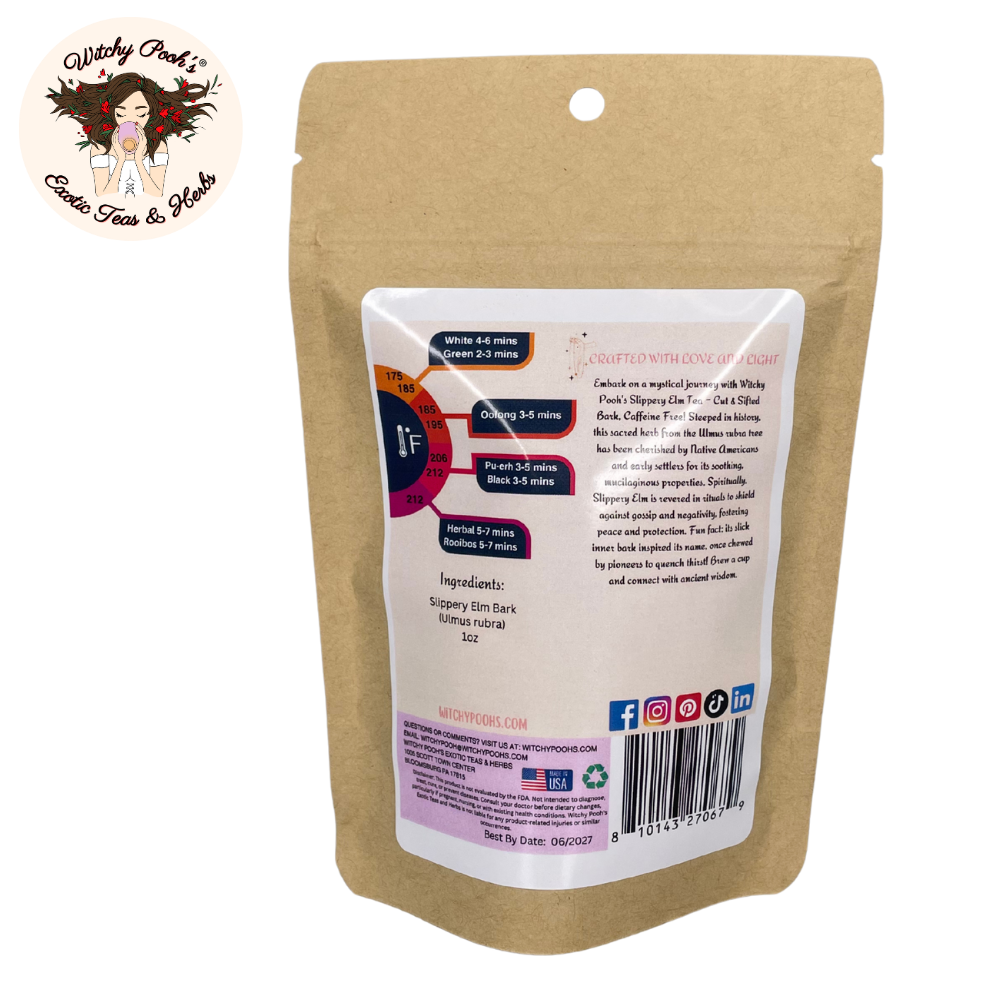 Witchy Pooh's Exotic Teas & Herbs - Wholesale Loose Tea - Witchy Pooh's Slippery Elm Tea - Cut & Sifted Bark1