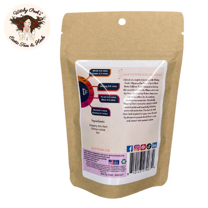 Witchy Pooh's Exotic Teas & Herbs - Wholesale Loose Tea - Witchy Pooh's Slippery Elm Tea - Cut & Sifted Bark1