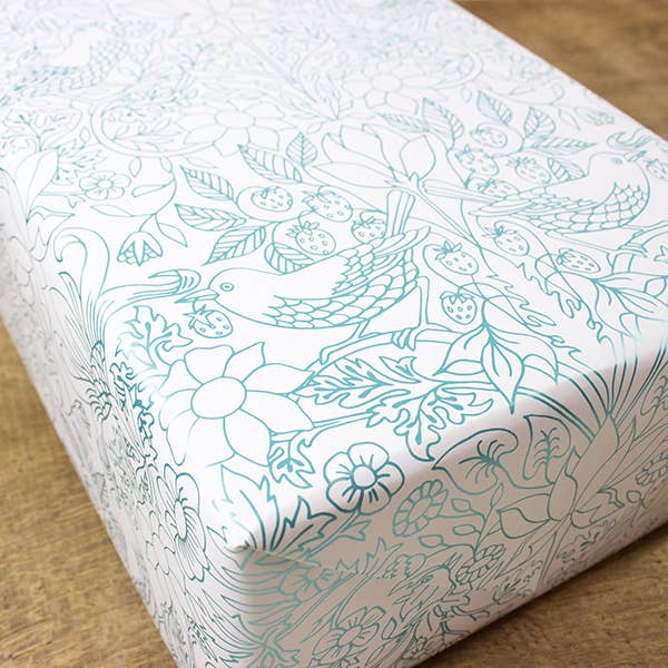 Bow & Hummingbird - Wholesale Flat Wrap - Strawberry Field wrapping paper