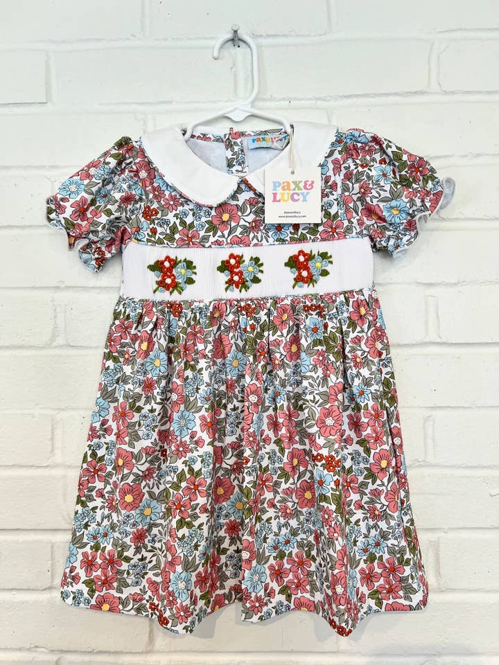 Vestido Floral Peter Pan Gola por atacado de Pax & Lucy