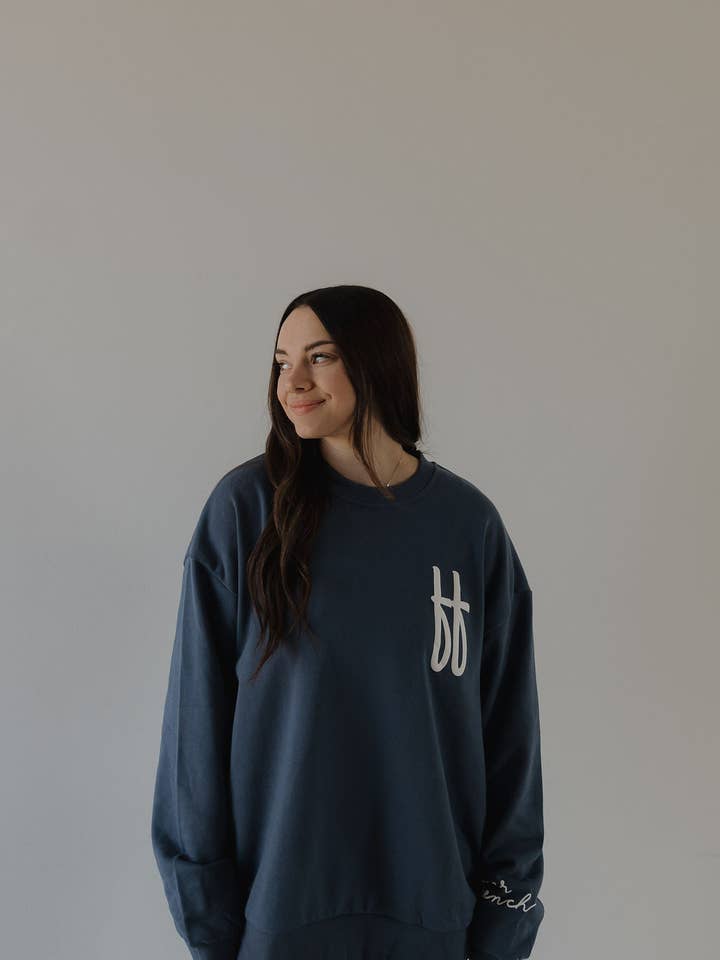 Adult Sweatshirt | ff Blue for wholesale by Forever French Baby