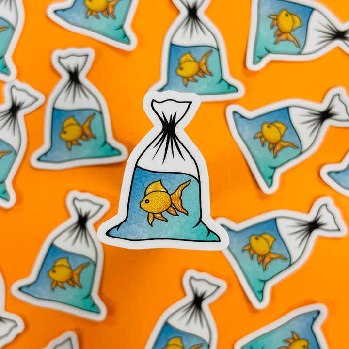 Zenspire Designs - Wholesale Sticker - Mini Goldfish Sticker (WATERPROOF)