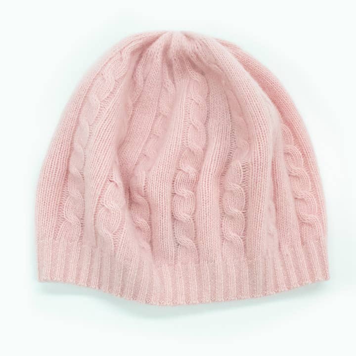 CASHMERE BERET WITH CABLES for wholesale by Portolano