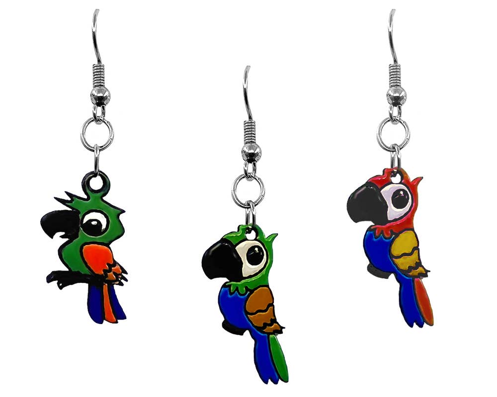 Pichincha - Wholesale Dangle Earrings - Wooden Parrot Bird Animal Dangle Earrings2