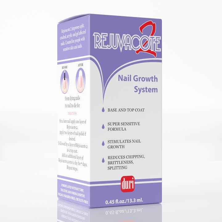 Duri Cosmetics - Wholesale Nail Hardener/Strengthener - Rejuvacote 2 Nail Growth System, Super sensitive formula, Base and Top Coat