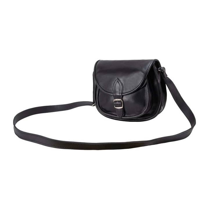 Cross Body Purse - svart läderväska | svart för wholesale av Jerusalem Sandals