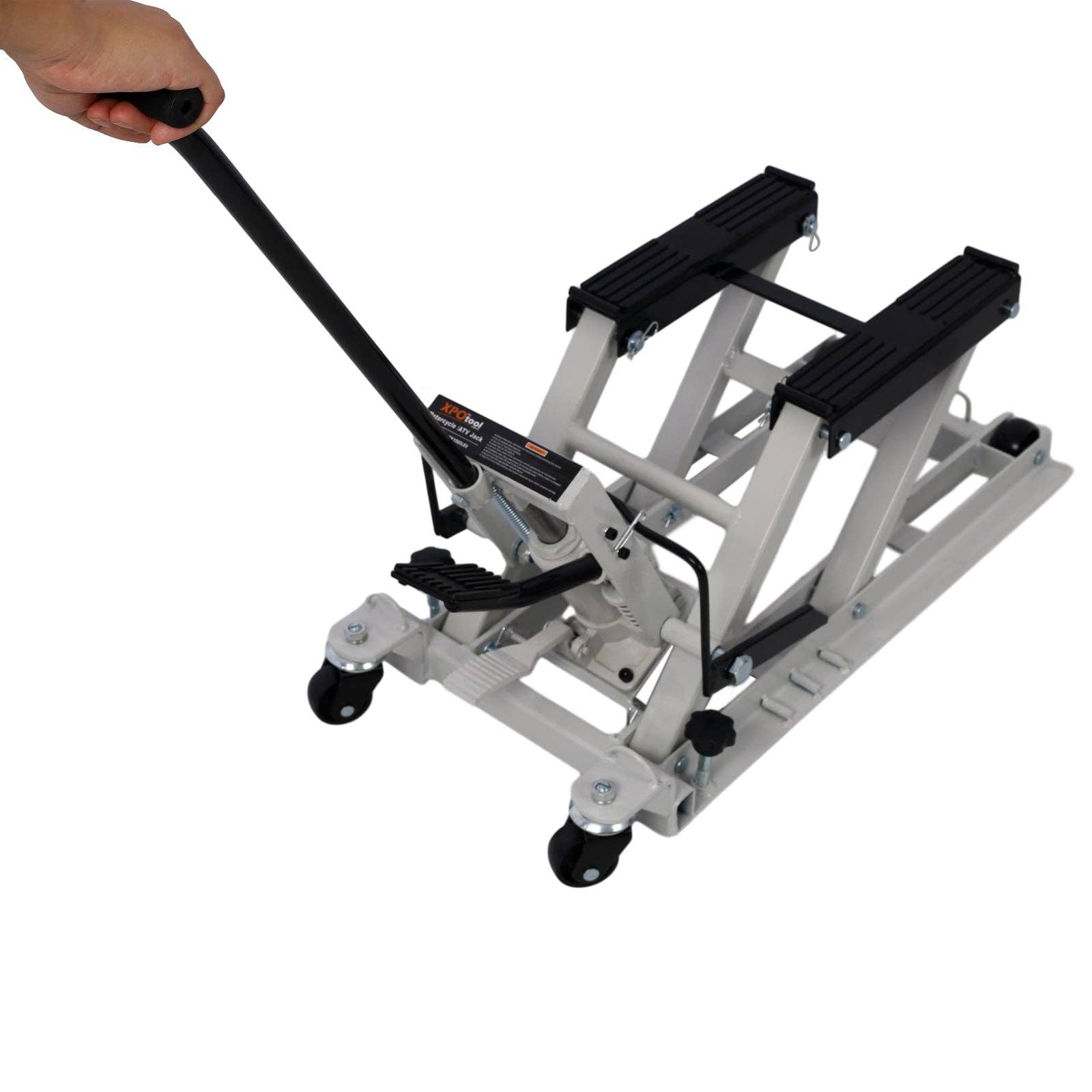 39F Inc. - Vente Porte-vélos - Cric hydraulique pour moto de 1500 LBS - Gris, 4 roues1