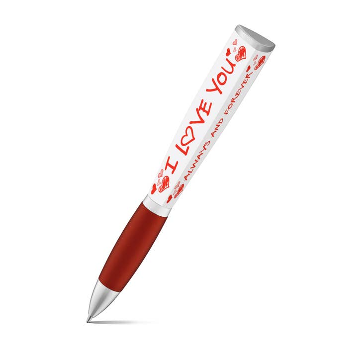 GMG Works - Wholesale Pen - I Love You Black Medium 3-sided Colorful Ballpoint Pen