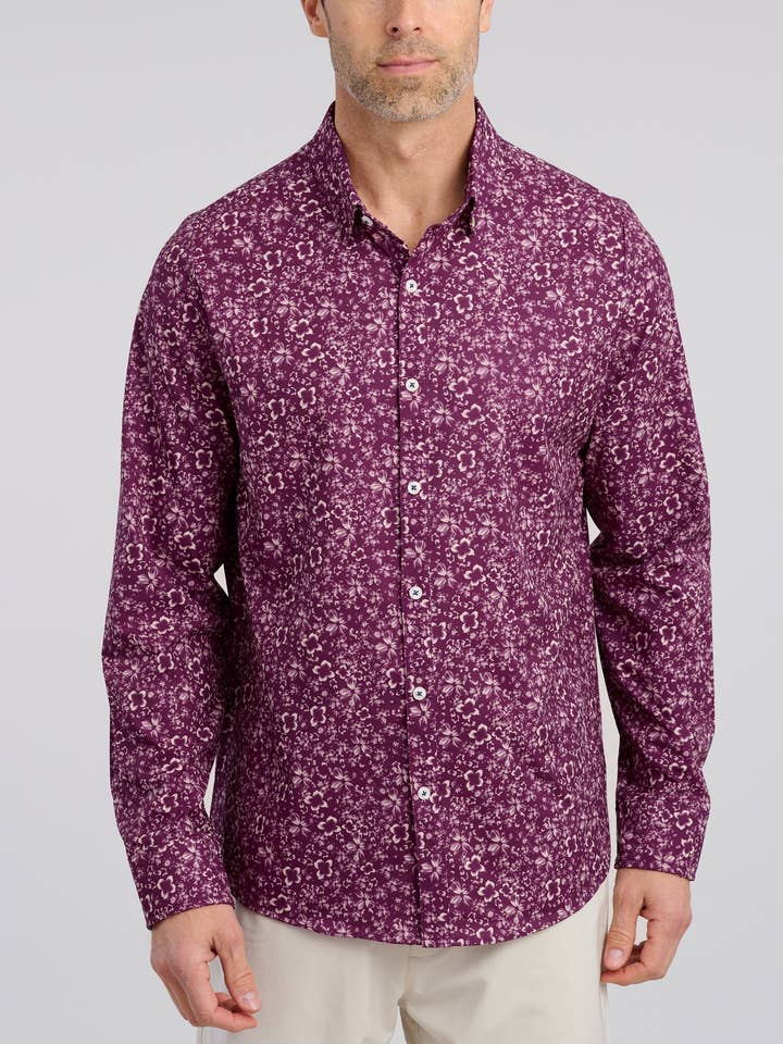 Abstract Arrangement Men's Long Sleeve Button Down for wholesale by William Murray Golf