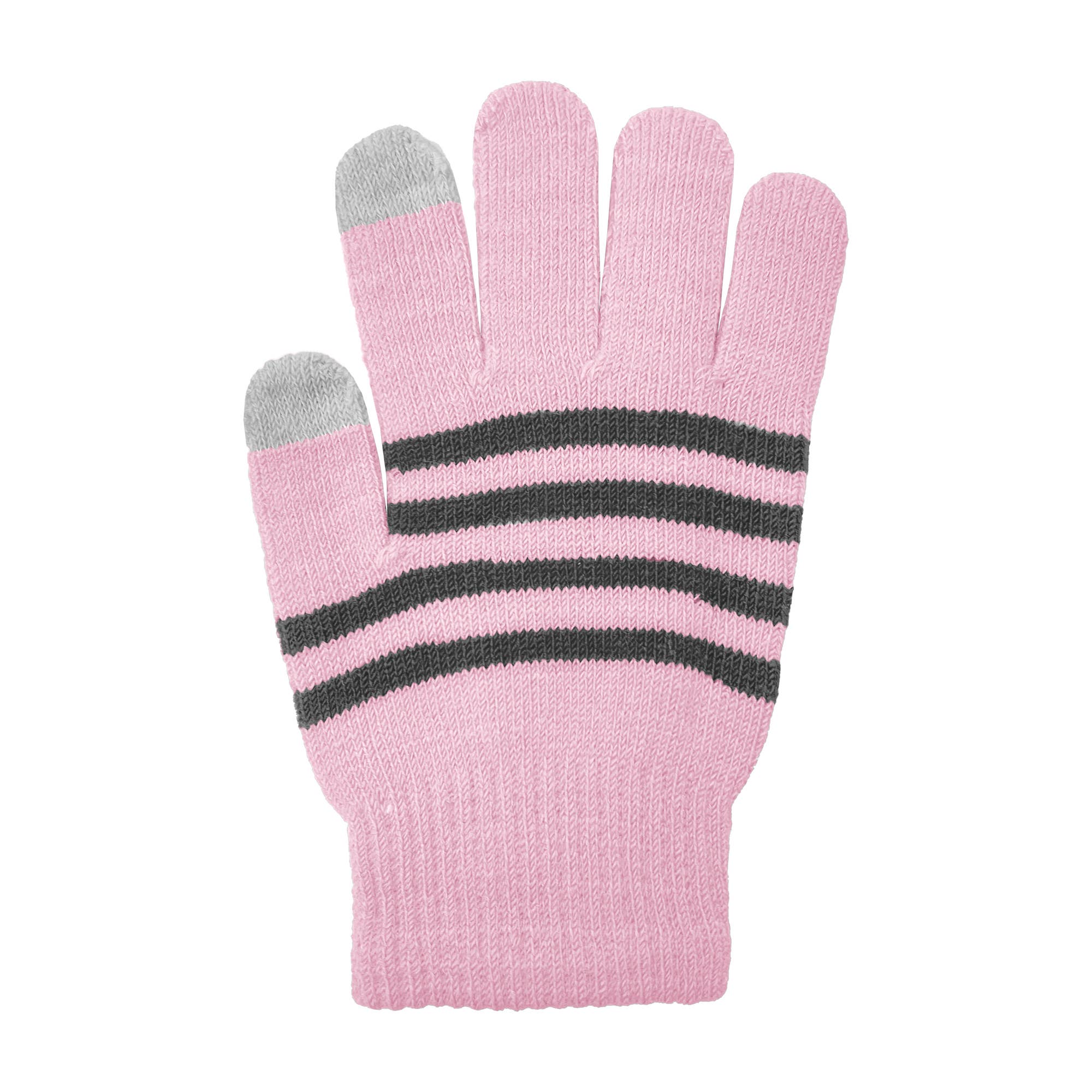 Grand Sierra - Wholesale Gloves - Kids - Girls Touchscreen Striped Stretch Gloves - 351143
