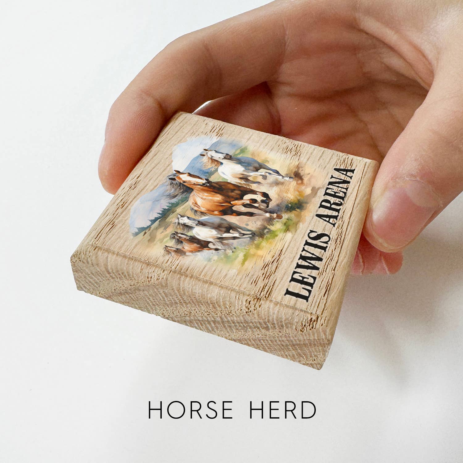 Hangout Home - Vendita all'ingrosso Calamite - Calamite per Frigorifero in Legno con Cavallo ad Acquerello Personalizzato4